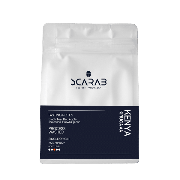 Kenya Washed coffee by Scarab Coffee bright juicy and complex with citrus and berry notes coffee shops Dubai roastery machinery drinkware