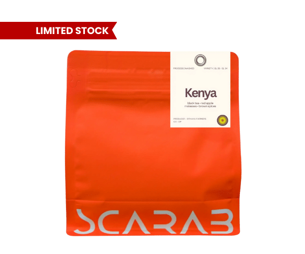 Washed by Scarab Coffee Kenya bright juicy and complex with citrus and berry notes coffee shop Dubai coffee shops Dubai roastery machinery drinkware