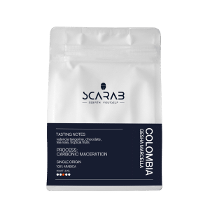 Colombia Geisha Marcella by Scarab Coffee floral elegant and sweet coffee shops Dubai roastery machinery drinkware