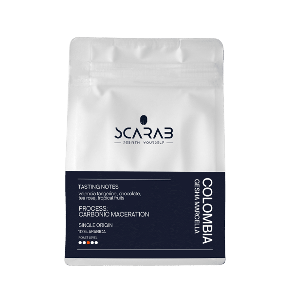 Colombia Geisha Marcella by Scarab Coffee floral elegant and sweet coffee shops Dubai roastery machinery drinkware